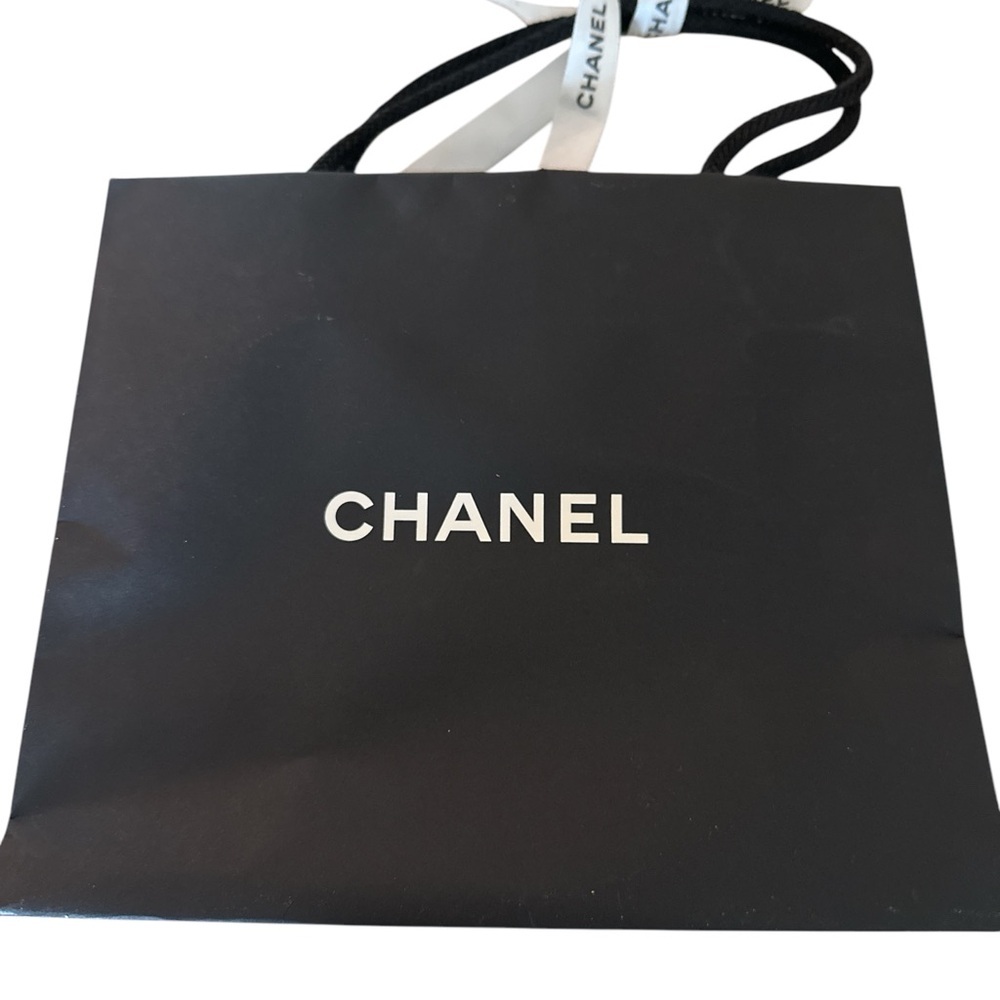 Chanel Camellia Gift Box Shopping Bag Set Black Cream Flower White Ribbon - Picture 6 of 8